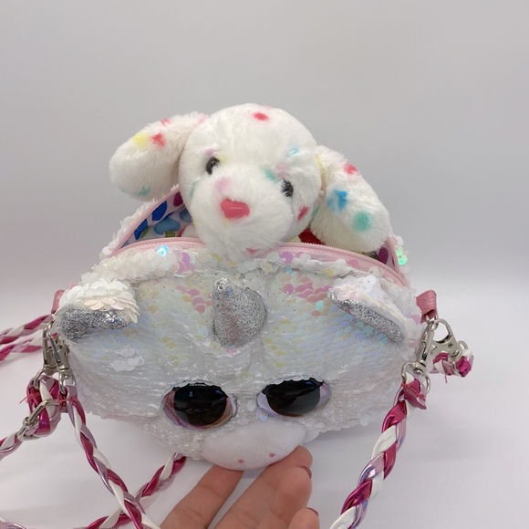 TY Beanie Babies Crossbody Reversible Sequin Unicorn Purse Hand Bag - Picture 8 of 8